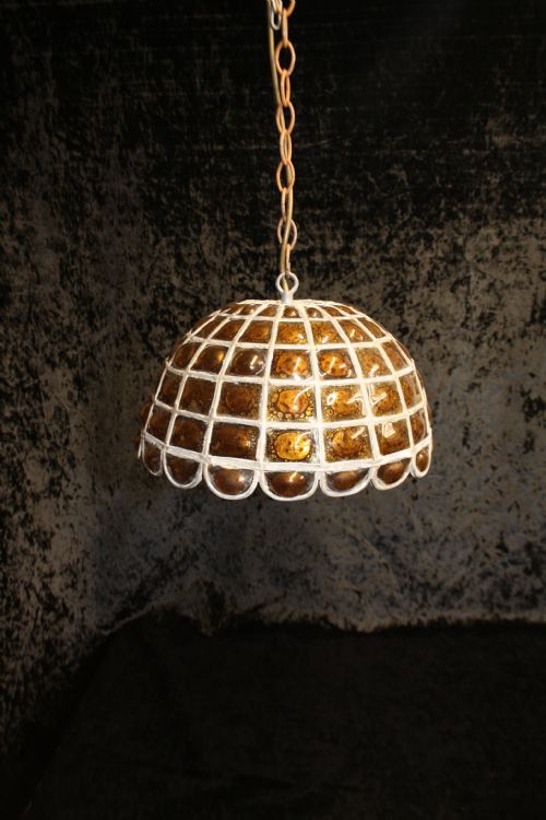 Early 20th Century Leaded  Light with Brown Glass