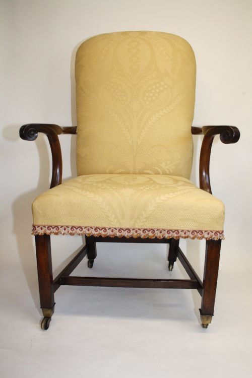 Early Georgian Armchair with a High Arch Top Back