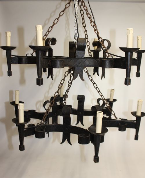 Pair of Metal Rustic Chandeliers