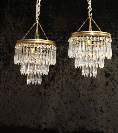 Pair of Early 20th Century Spike Chandeliers.