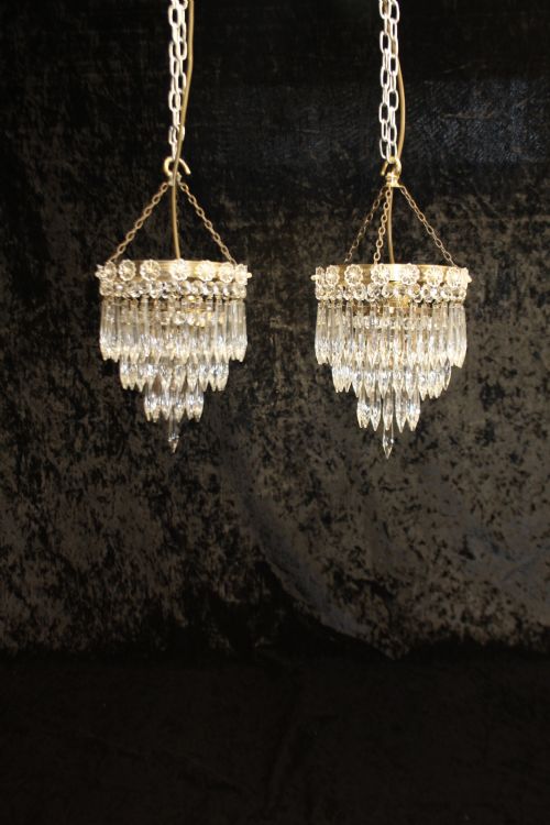 Early 20th Century Pair of Spike Chandeliers