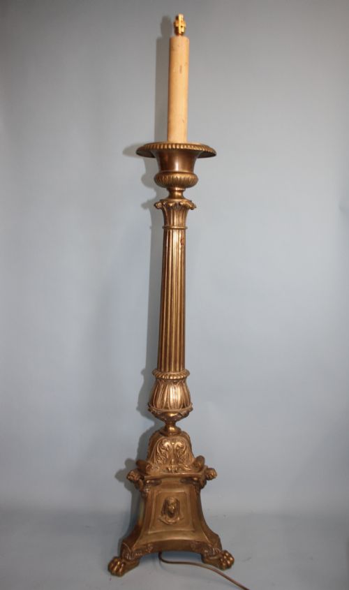Early 20th Century Large Dutch Style Candlestick in Brass