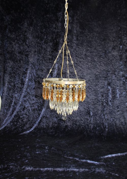 Spike Chandelier with Unusual Yellow Detail