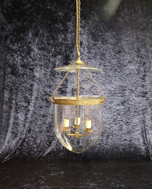 Large Early 20th Century Bell Jar Hundi  Hall Light