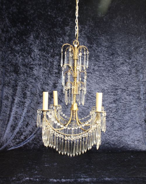 Early 20th Century Square Spike Chandelier