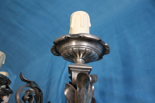 PAIR OF EARLY 20TH CENTURY NICKEL SILVER WALL LIGHTS - ADDITIONAL PHOTO 2