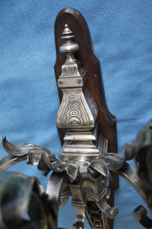 PAIR OF EARLY 20TH CENTURY NICKEL SILVER WALL LIGHTS - ADDITIONAL PHOTO 3