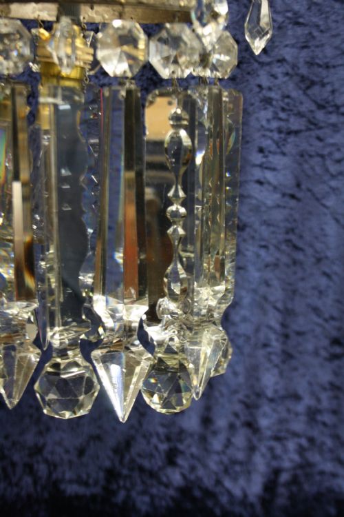 EARLY 20TH CENTURY CHANDELIER WITH LARGE LUSTRES - ADDITIONAL PHOTO 5