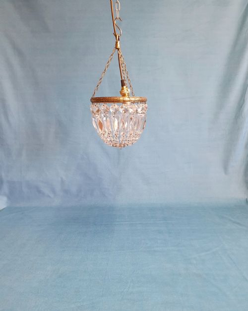 "
Early 20th Century Small Prism Chandelier"
