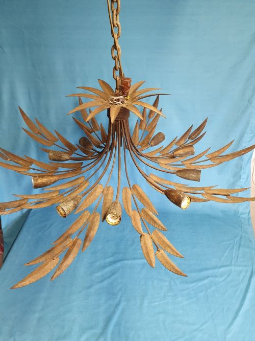 large rustic french chandelier - CATEGORY: ANTIQUE LIGHTING - DATED 1930