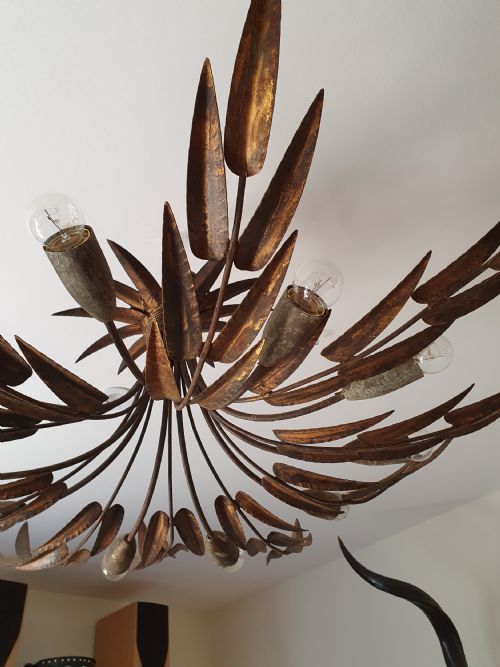 LARGE RUSTIC FRENCH CHANDELIER - ADDITIONAL PHOTO 2