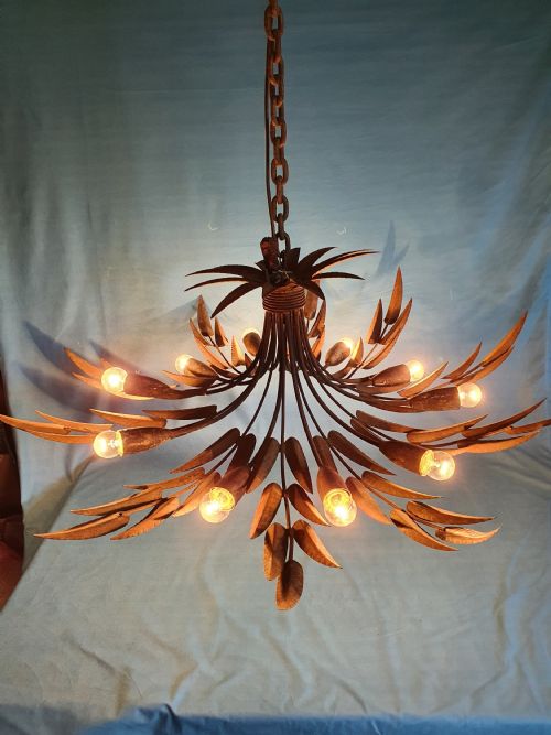 LARGE RUSTIC FRENCH CHANDELIER - ADDITIONAL PHOTO 4