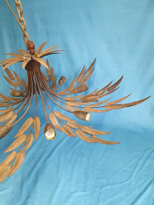 LARGE RUSTIC FRENCH CHANDELIER - ADDITIONAL PHOTO 5