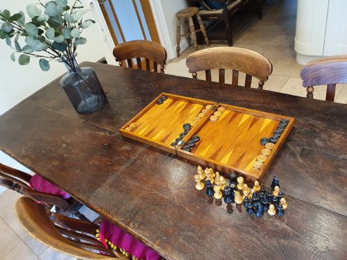 FOLDING CHESS BOARD WITH PIECES AND DRAFTS - ADDITIONAL PHOTO 1