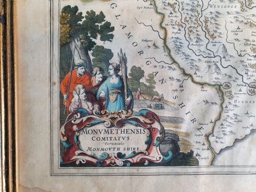17THCENTURY HAND COLOURED MAP OF MONMOUTH SHIRE - ADDITIONAL PHOTO 3
