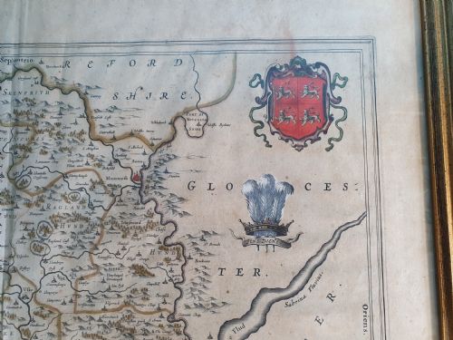17THCENTURY HAND COLOURED MAP OF MONMOUTH SHIRE - ADDITIONAL PHOTO 4