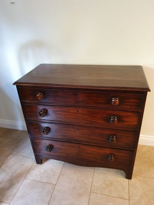 GEORGE THE III MAHOGANY CHEST OF DRAWERS 36 INCHES WIDE - ADDITIONAL PHOTO 1