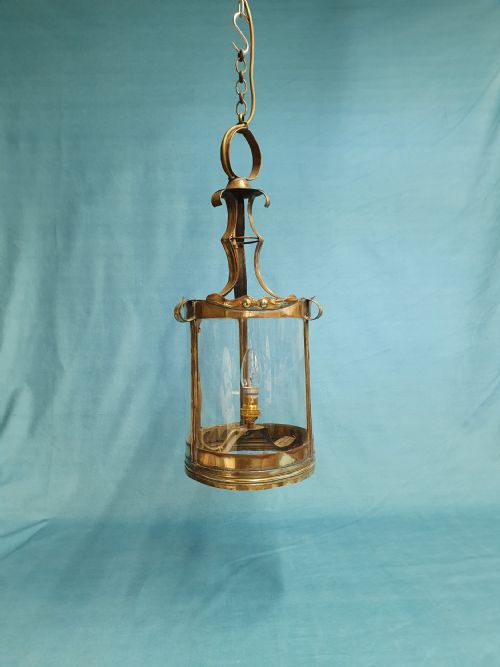 Late 19th Century French Hall Lantern in Brass