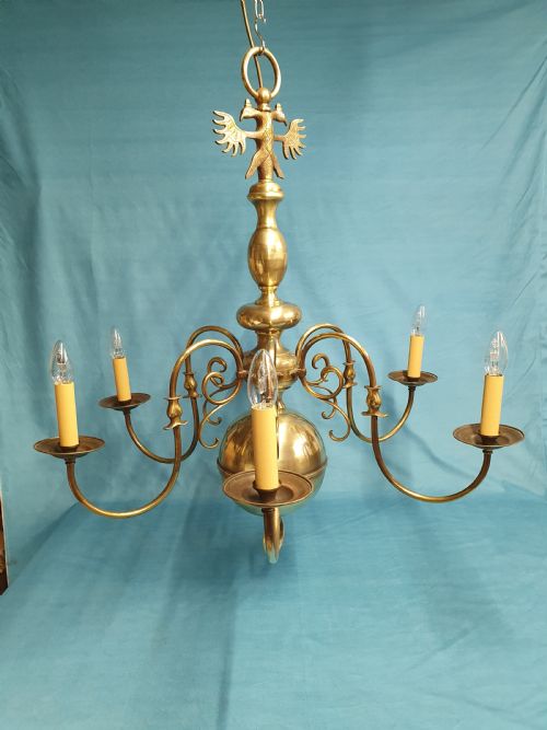 medium sized dutch style chandelier - CATEGORY: ANTIQUE LIGHTING - DATED 1930