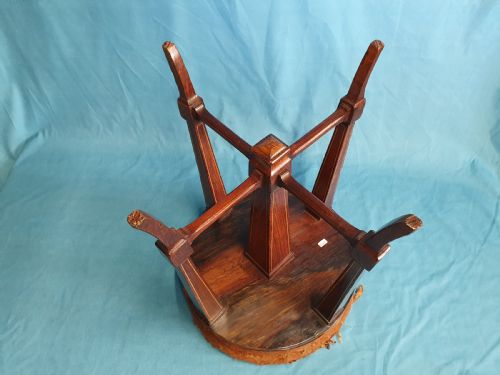 19THCENTURY ROSEWOOD STOOL WITH BONE INLAY - ADDITIONAL PHOTO 4