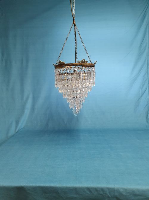 early 20th century six tear spike chandelier - CATEGORY: ANTIQUE LIGHTING - DATED 1930
