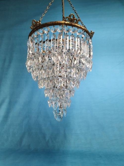 EARLY 20TH CENTURY SIX TEAR SPIKE CHANDELIER - ADDITIONAL PHOTO 7