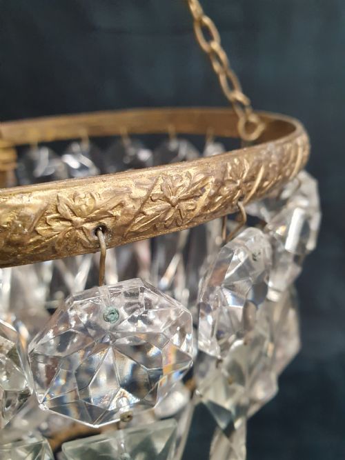 EARLY 20TH CENTURY BAG CHANDELIER WITH PRISMS - ADDITIONAL PHOTO 2