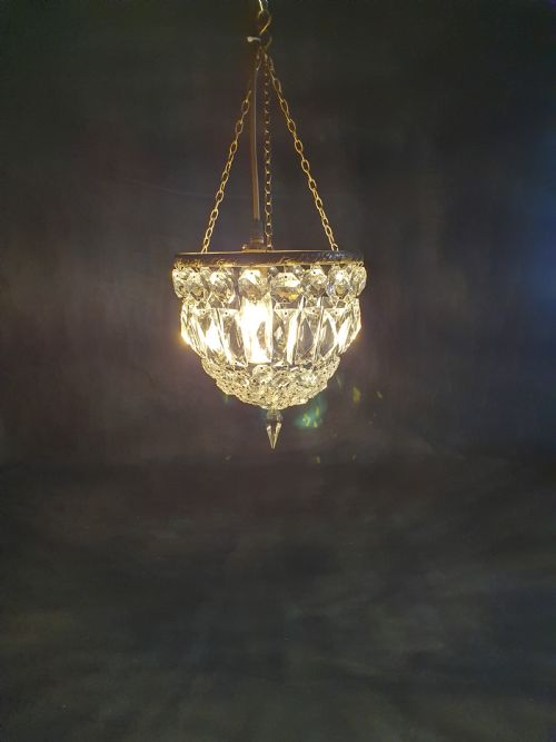 EARLY 20TH CENTURY BAG CHANDELIER WITH PRISMS - ADDITIONAL PHOTO 3