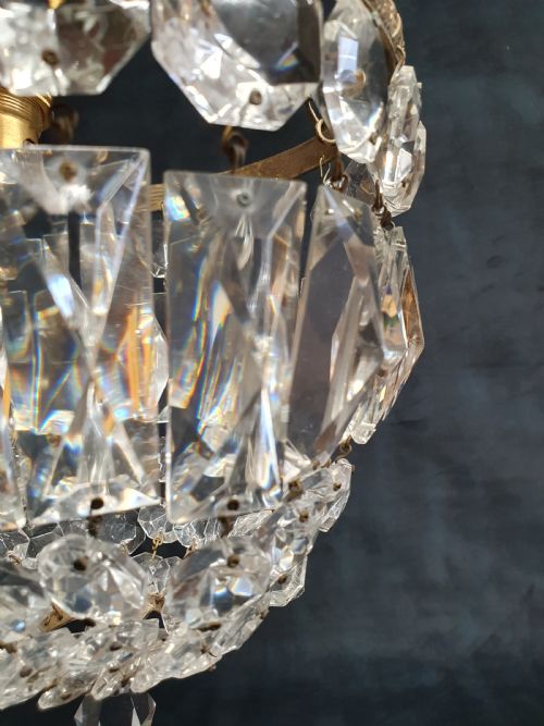 EARLY 20TH CENTURY BAG CHANDELIER WITH PRISMS - ADDITIONAL PHOTO 4