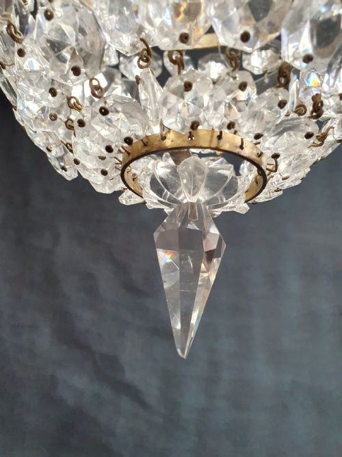 EARLY 20TH CENTURY BAG CHANDELIER WITH PRISMS - ADDITIONAL PHOTO 5