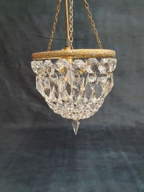 EARLY 20TH CENTURY BAG CHANDELIER WITH PRISMS - ADDITIONAL PHOTO 8