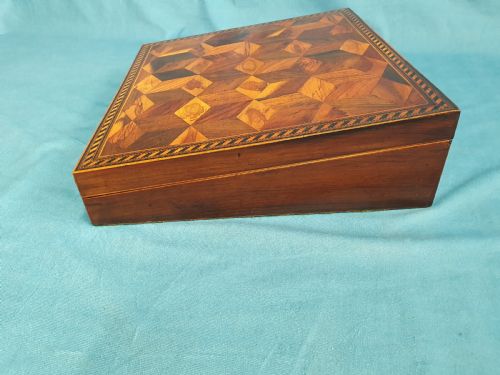 19TH CENTURY TUNBRIDGE WEAR WRITING SLOPE - ADDITIONAL PHOTO 4