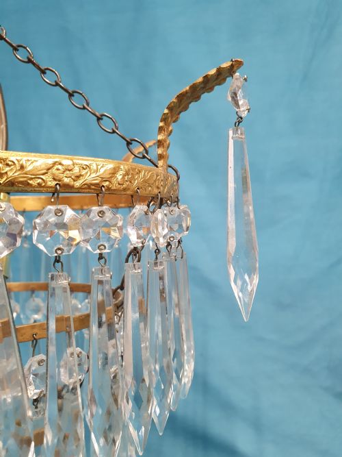 EARLY 20TH CENTURY PAIR OF SPIKE CHANDELIER WITH FINIALS TO THE EDGE - ADDITIONAL PHOTO 2
