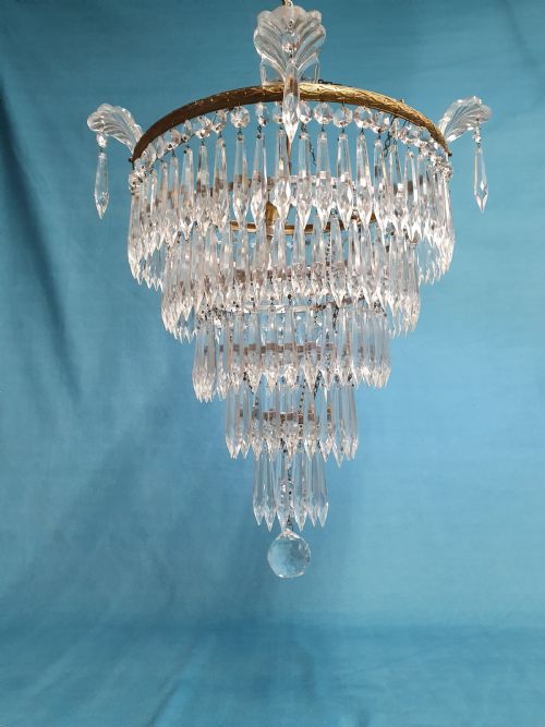 EARLY 20TH CENTURY FIVE TIER SPIKE CHANDELIER - ADDITIONAL PHOTO 7