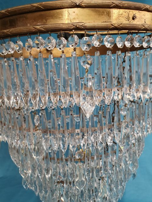 LARGE STUNNING SEVEN TIER SPIKE WATERFALL CHANDELIER - ADDITIONAL PHOTO 4