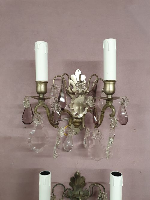 PAIR OF EARLY 20TH CENTURY NICKEL SILVER WALL LIGHTS - ADDITIONAL PHOTO 2