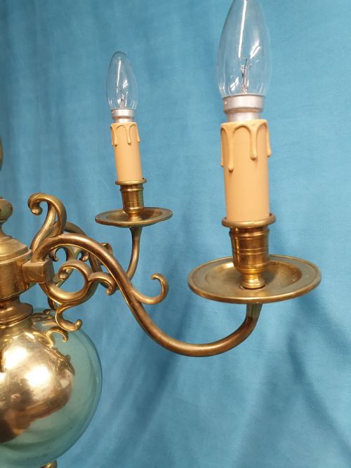 EARLY 20TH CENTURY SUPER QUALITY DUTCH STYLE CHANDELIER IN BRASS - ADDITIONAL PHOTO 2