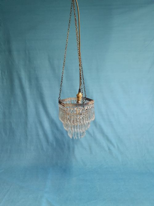 early 20th century silvered spike chandelier - CATEGORY: ANTIQUE LIGHTING - DATED 1930