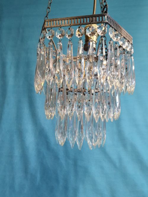 EARLY 20TH CENTURY SILVERED SPIKE CHANDELIER - ADDITIONAL PHOTO 2