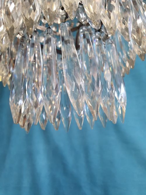 EARLY 20TH CENTURY SILVERED SPIKE CHANDELIER - ADDITIONAL PHOTO 6