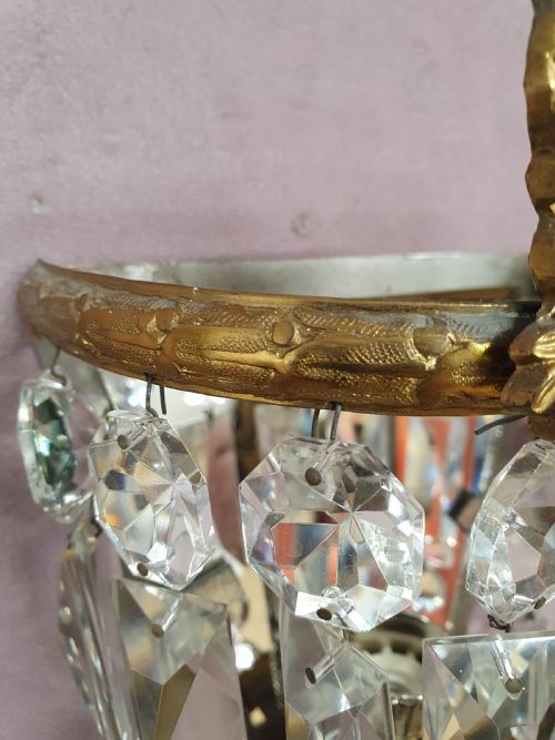 EARLY 20TH CENTURY PAIR OF PRISM WALL LIGHTS - ADDITIONAL PHOTO 1