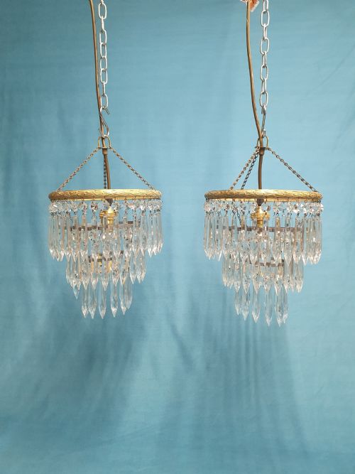 early 20th century pair of spike chandeliers - CATEGORY: ANTIQUE LIGHTING - DATED 1930