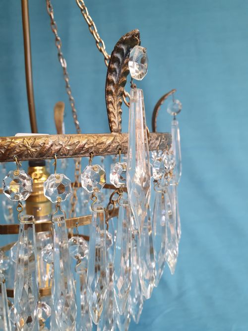 EARLY 20TH CENTURY SPIKE CHANDELIER WITH FINIALS - ADDITIONAL PHOTO 4