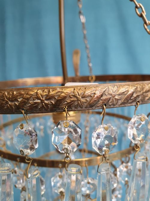 EARLY 20TH CENTURY SPIKE CHANDELIER WITH FINIALS - ADDITIONAL PHOTO 6