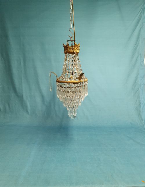 early 20th century spike chandelier with cherubs - CATEGORY: ANTIQUE LIGHTING - DATED 1930