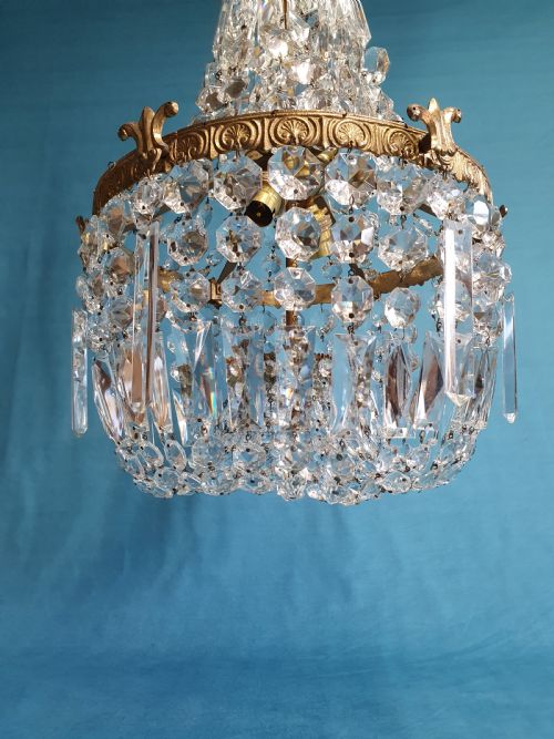 EARLY 20TH CENTURY LARGE PRISM CHANDELIER - ADDITIONAL PHOTO 1