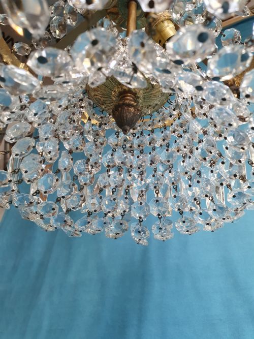 EARLY 20TH CENTURY LARGE PRISM CHANDELIER - ADDITIONAL PHOTO 3