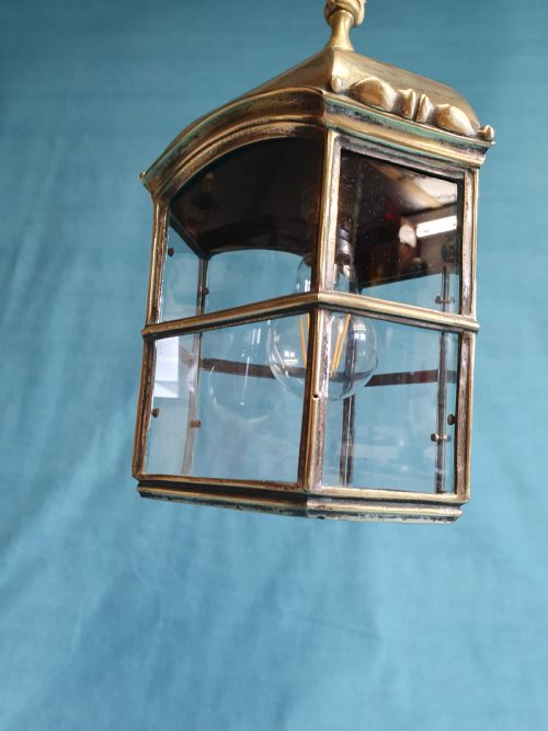 EARLY 20TH CENTURY UNUSUALLY SHAPED HEXAGON PORCH LIGHT - ADDITIONAL PHOTO 5