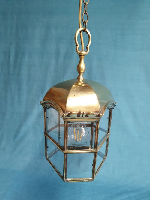 EARLY 20TH CENTURY UNUSUALLY SHAPED HEXAGON PORCH LIGHT - ADDITIONAL PHOTO 6