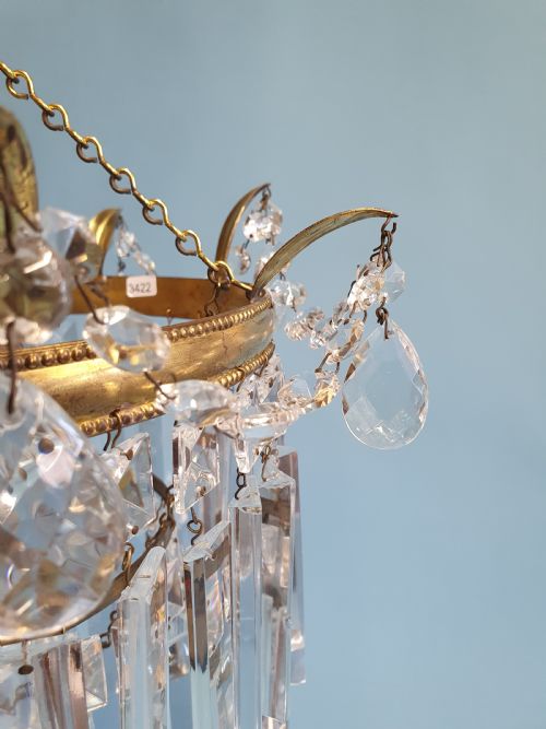 EARLY 20TH CENTURY CHANDELIER WITH OBLONG DRIPS - ADDITIONAL PHOTO 1